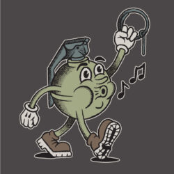 Black on Ammo Freddy The Frag T-Shirt Heasvy Metal Grey Front Artwork Millbrook LEAF Program Canada