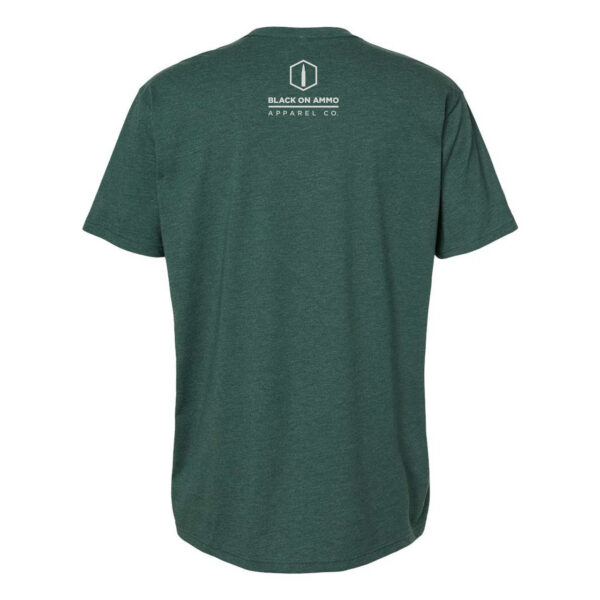 Black on Ammo Gone Ballistic Forest Green T-Shirt Back Millbrook LEAF Program Canada