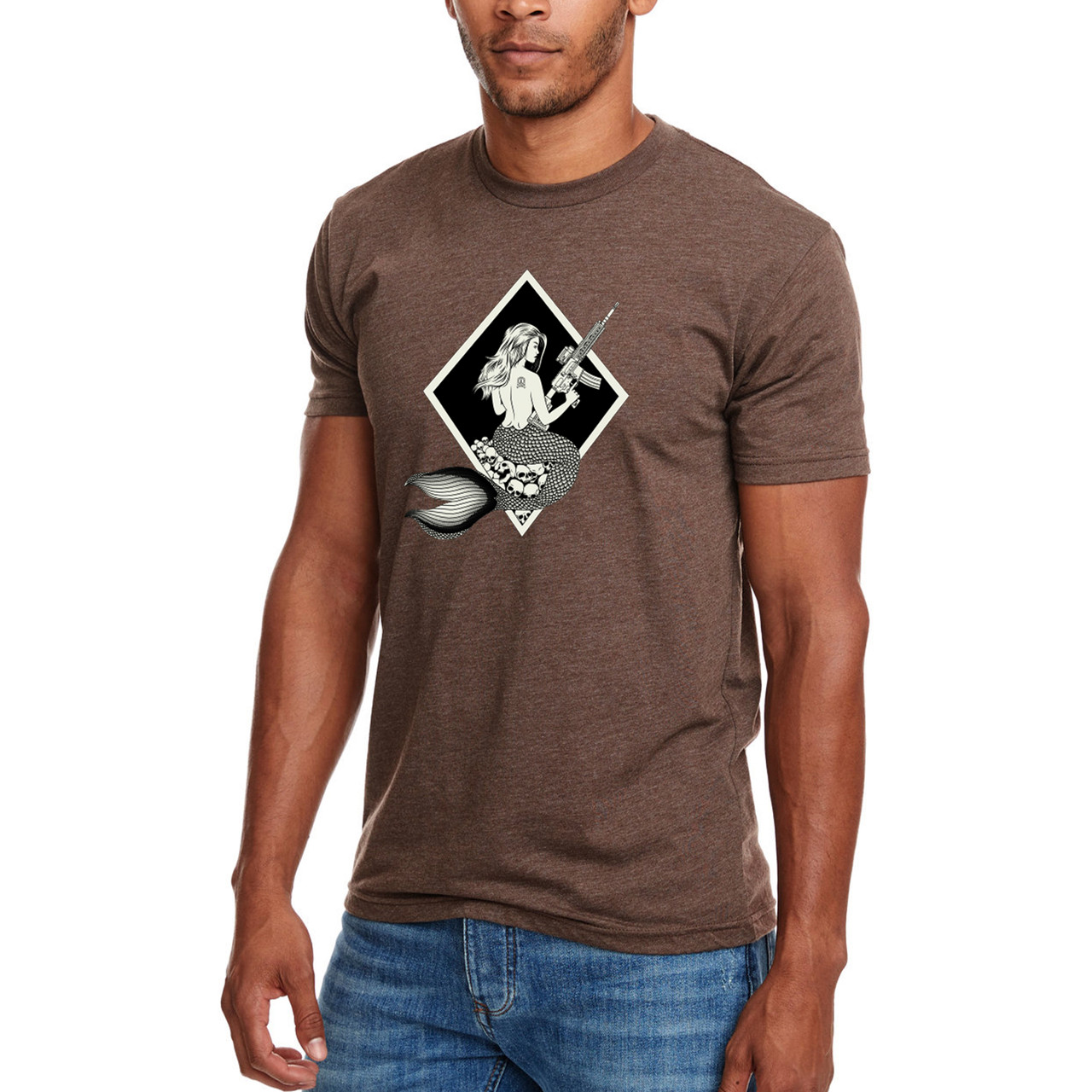 Black on Ammo Mermaid T-Shirt Brown Front Millbrook LEAF Program Canada