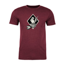 Black on Ammo Mermaid T-Shirt Maroon Front Millbrook LEAF Program Canada