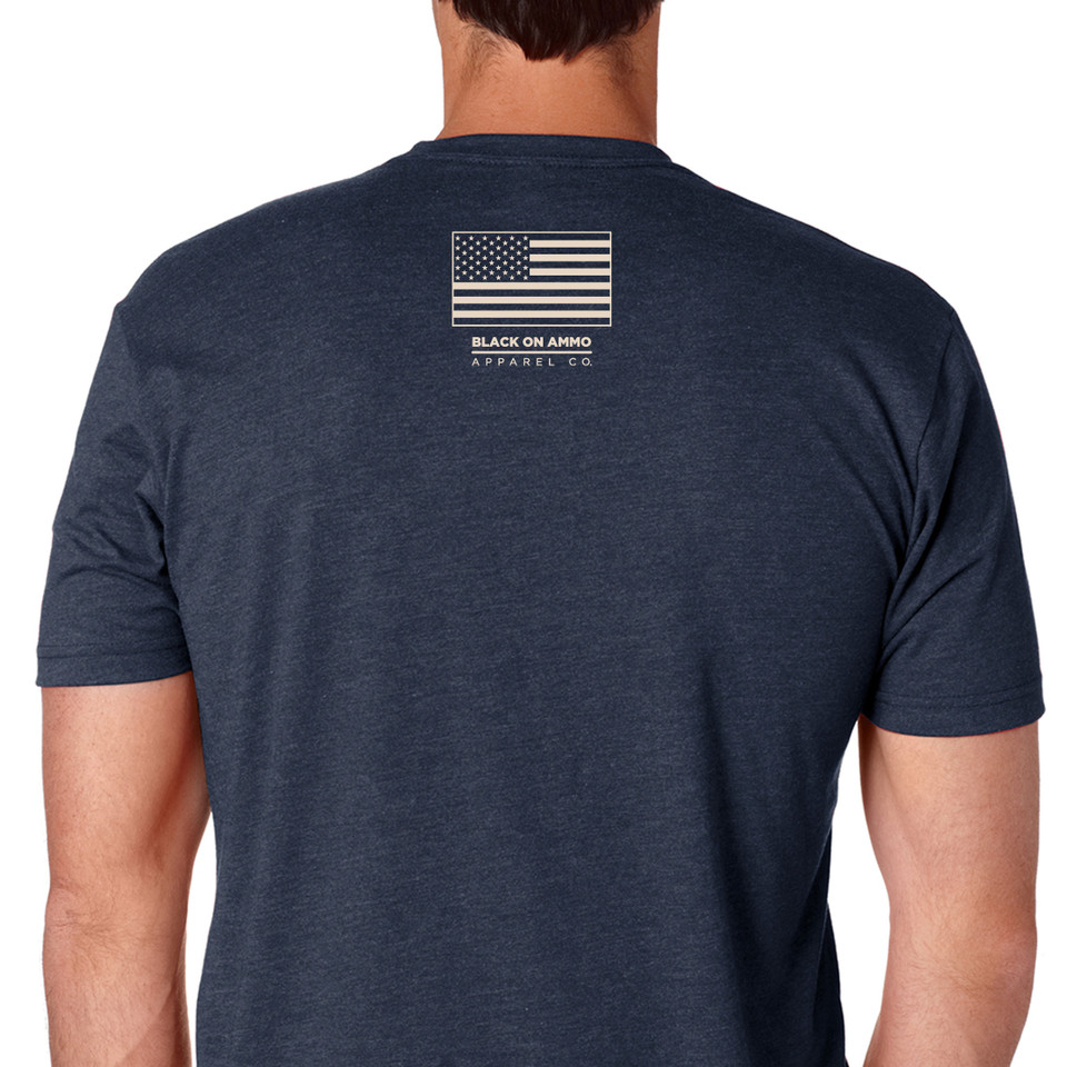 Black on Ammo Mermaid T-Shirt Navy Back Millbrook LEAF Program Canada