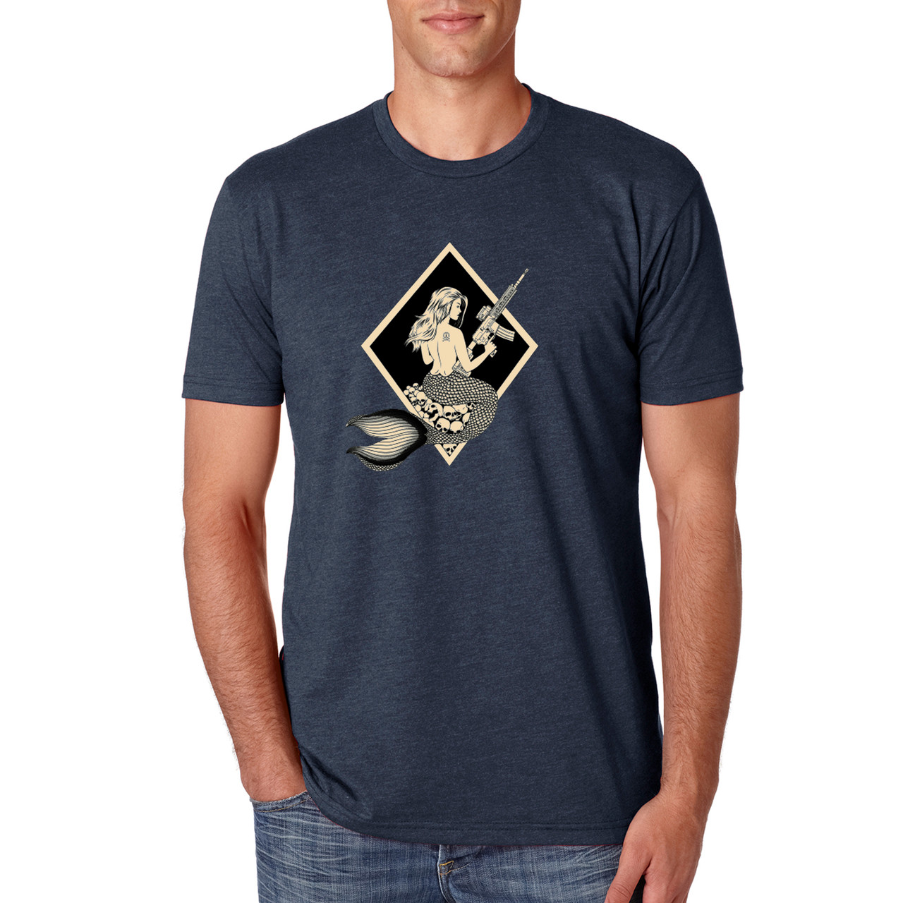 Black on Ammo Mermaid T-Shirt Navy Front Millbrook LEAF Program Canada