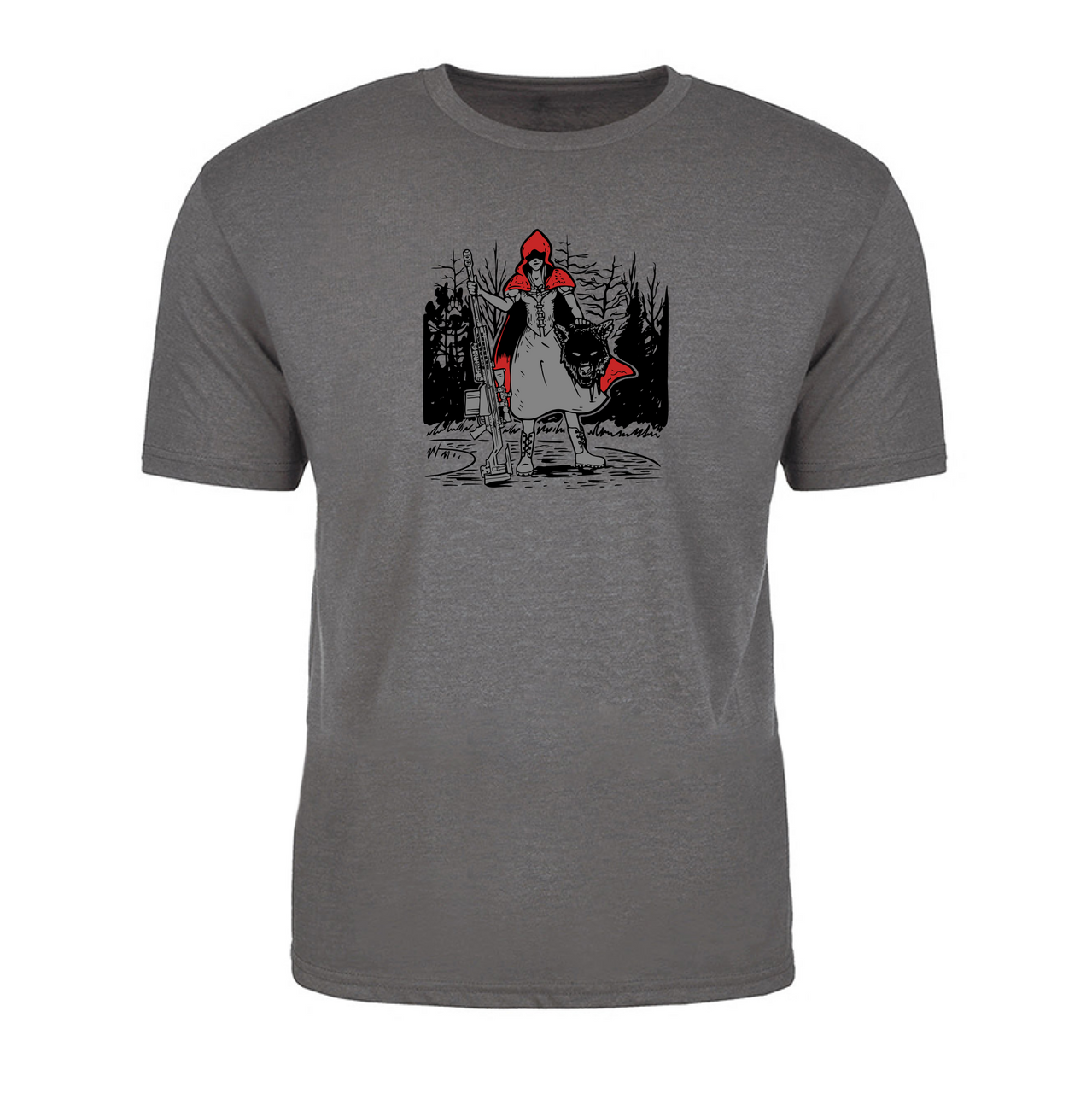 Black on Ammo Red Riding Hood T-Shirt Grey Front Millbrook LEAF Program Canada