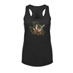 Black on Ammo Tattoo Girl Tank Top Front Millbrook LEAF Program Canada