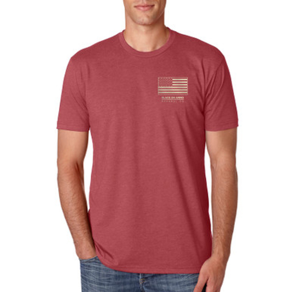 Black on Ammo When He Comes Back T Shirt Cardinal Front Artwork Millbrook LEAF Program Canada